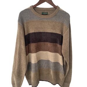 Vintage David Taylor Collection Mens XL‎ Sweater Striped 90s Grunge Grandpa